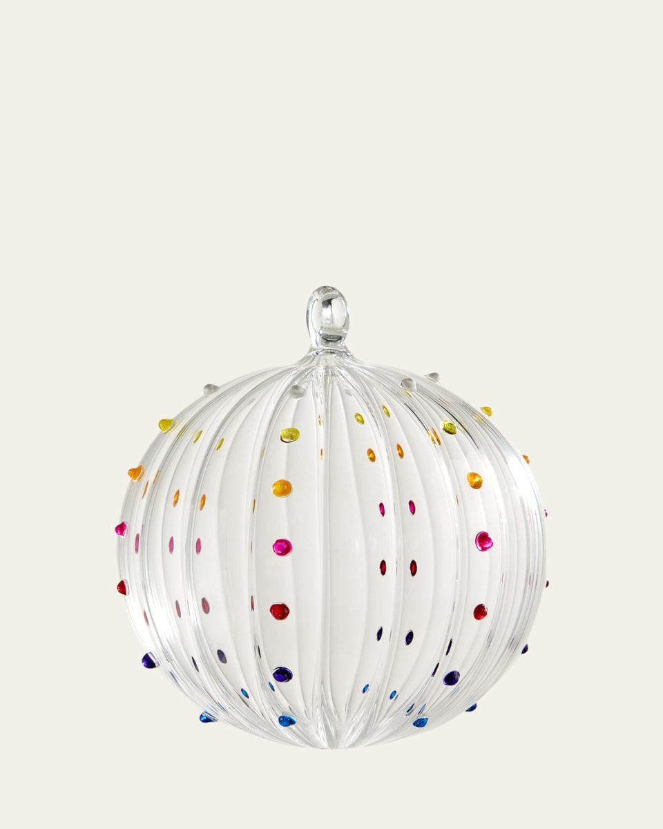 Clear Multicolored Dots Christmas Ornament